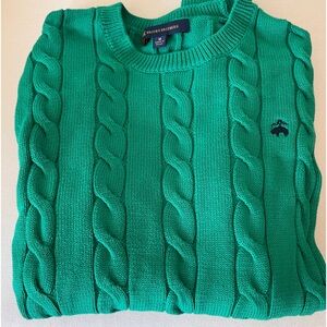 Brooks Brothers cable knit logo sweater